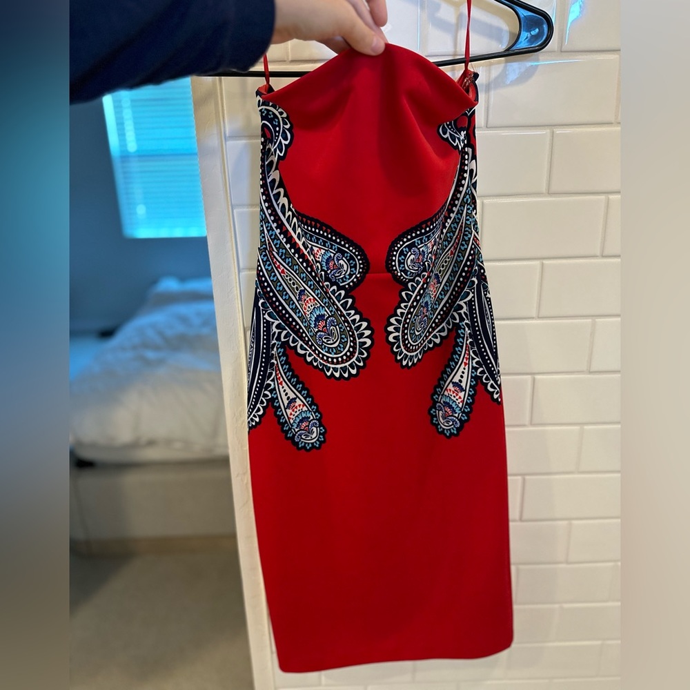 Mini red dress w design